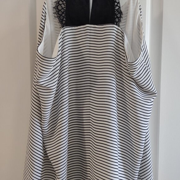 Express Sleeveless Top White with Black Stripes sz Lg - Picture 4 of 7